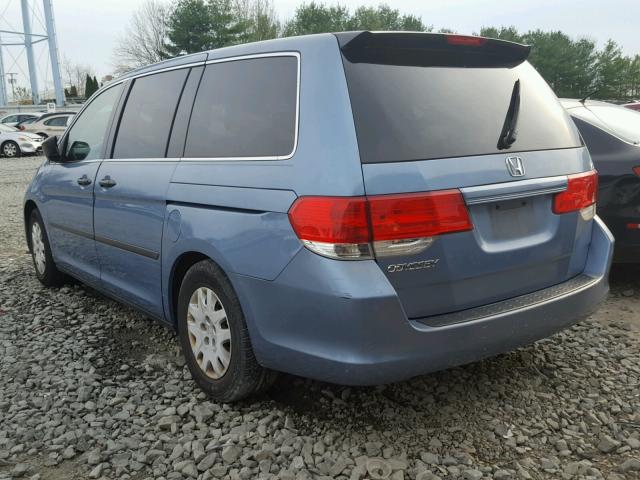 5FNRL38259B001651 - 2009 HONDA ODYSSEY LX BLUE photo 3