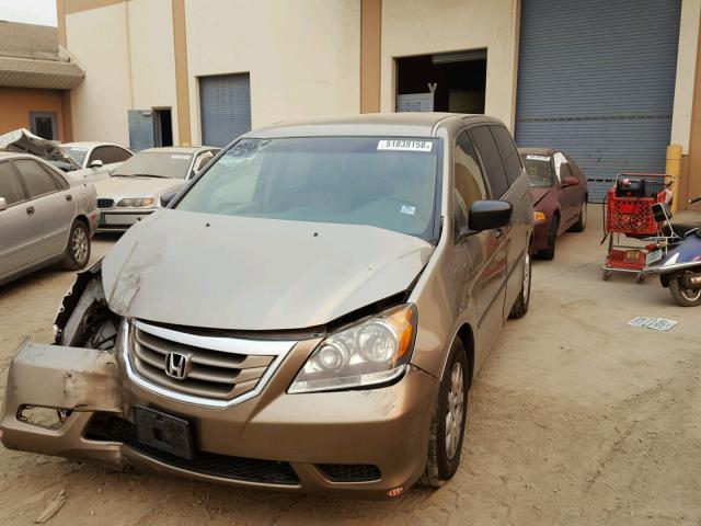 5FNRL3H26AB030676 - 2010 HONDA ODYSSEY LX BROWN photo 2