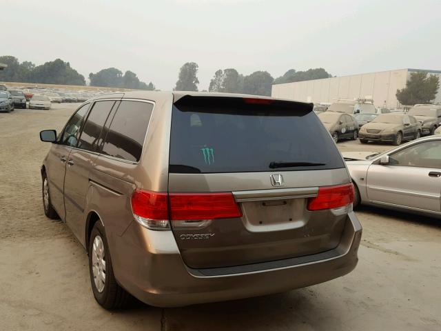 5FNRL3H26AB030676 - 2010 HONDA ODYSSEY LX BROWN photo 3