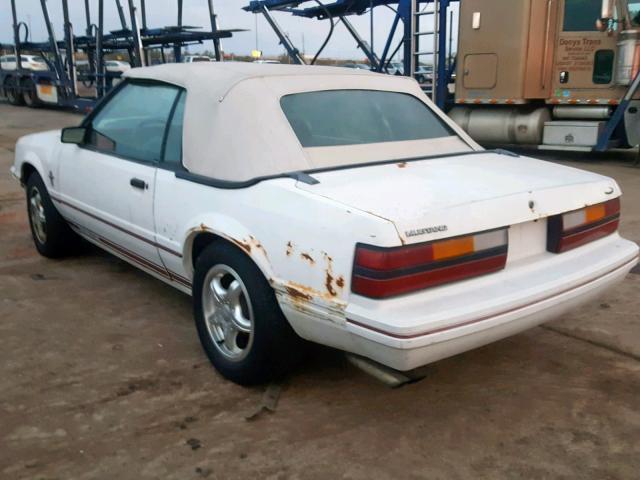 1FABP27W9EF171429 - 1984 FORD MUSTANG GL WHITE photo 3