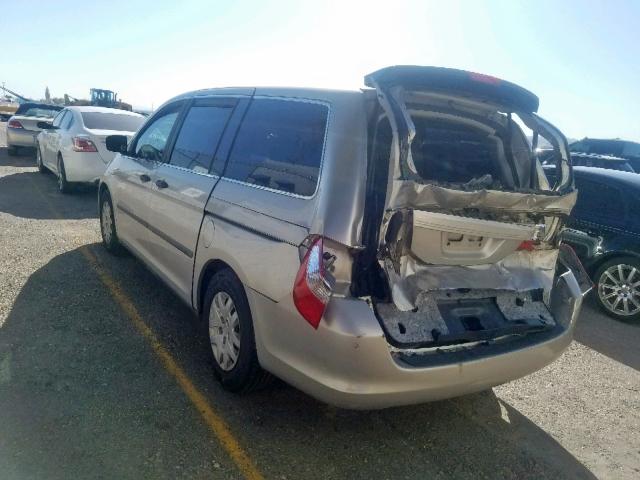 5FNRL38206B098687 - 2006 HONDA ODYSSEY LX SILVER photo 3