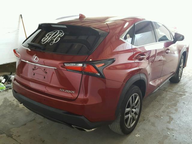 JTJYARBZ2G2037529 - 2016 LEXUS NX 200T RED photo 4