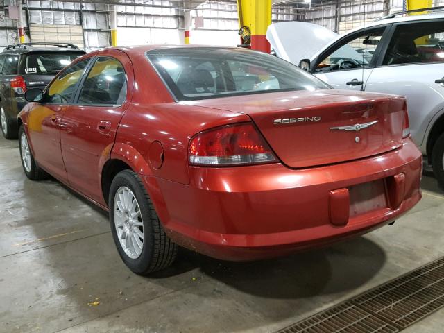 1C3EL46X94N417025 - 2004 CHRYSLER SEBRING LX RED photo 3