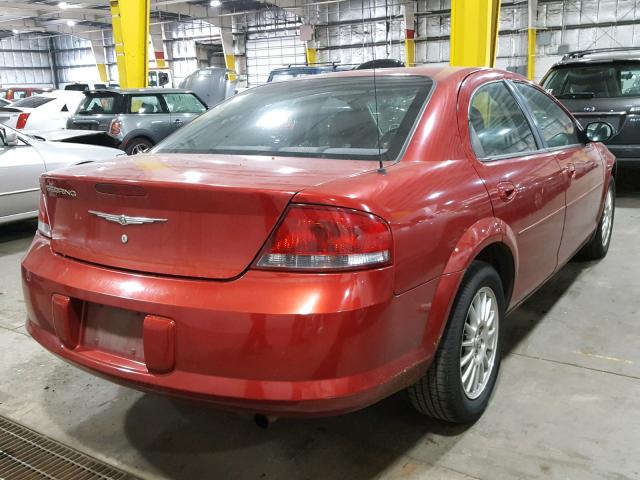 1C3EL46X94N417025 - 2004 CHRYSLER SEBRING LX RED photo 4