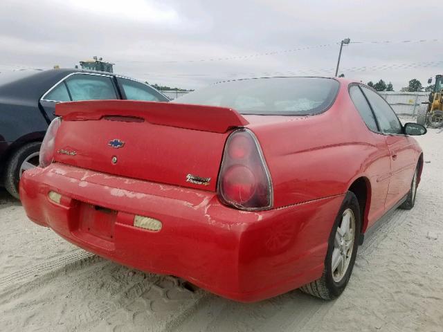 2G1WW12E749377985 - 2004 CHEVROLET MONTE CARL წითელი ფოტო 4