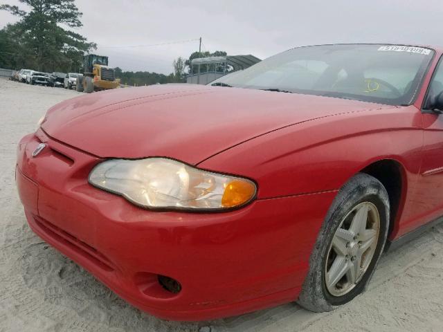 2G1WW12E749377985 - 2004 CHEVROLET MONTE CARL წითელი ფოტო 9