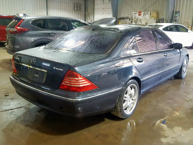 WDBNG84J63A333304 - 2003 MERCEDES-BENZ S 500 4MAT BLUE photo 4