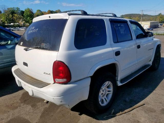 1B4HS28N11F568696 - 2001 DODGE DURANGO WHITE photo 4