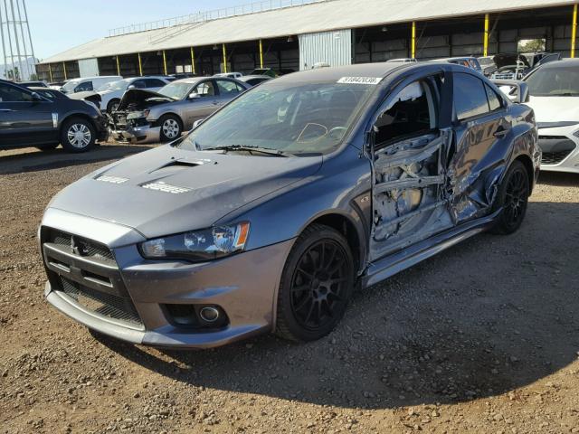 JA32W8FV0BU038444 - 2011 MITSUBISHI LANCER EVO GRAY photo 2