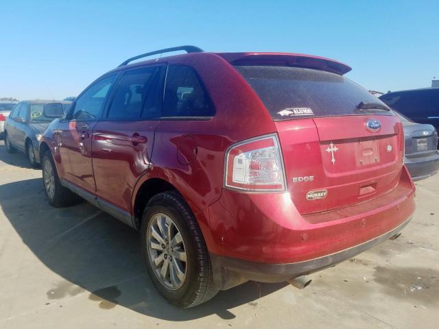 2FMDK38C28BA31378 - 2008 FORD EDGE SEL RED photo 3