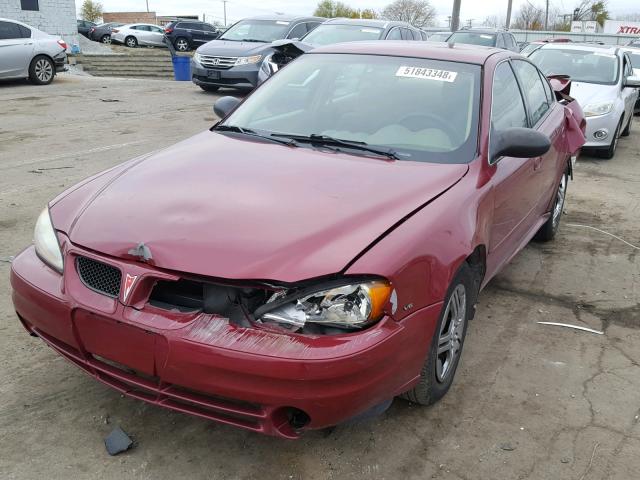 1G2NE52E35M218385 - 2005 PONTIAC GRAND AM S BURGUNDY photo 2
