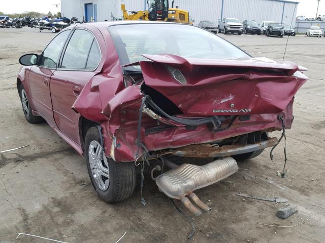 1G2NE52E35M218385 - 2005 PONTIAC GRAND AM S BURGUNDY photo 3