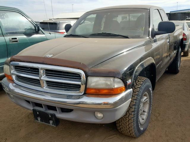 1B7GG22Y1WS687849 - 1998 DODGE DAKOTA BLACK photo 2