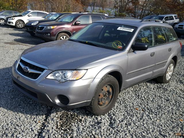 4S4BP60C197314449 - 2009 SUBARU OUTBACK SILVER photo 2