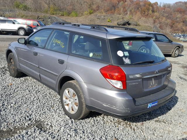 4S4BP60C197314449 - 2009 SUBARU OUTBACK SILVER photo 3