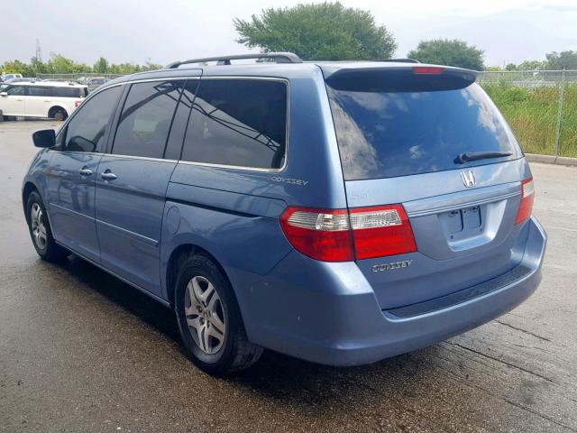 5FNRL38616B114169 - 2006 HONDA ODYSSEY EX BLUE photo 3