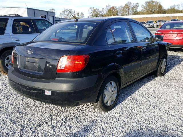 KNADE123476236137 - 2007 KIA RIO BASE BLACK photo 4