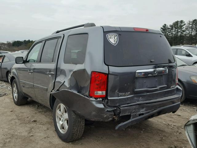 5FNYF4H78BB102869 - 2011 HONDA PILOT EXLN GRAY photo 3