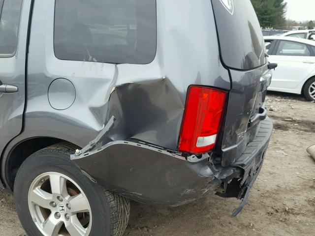 5FNYF4H78BB102869 - 2011 HONDA PILOT EXLN GRAY photo 9