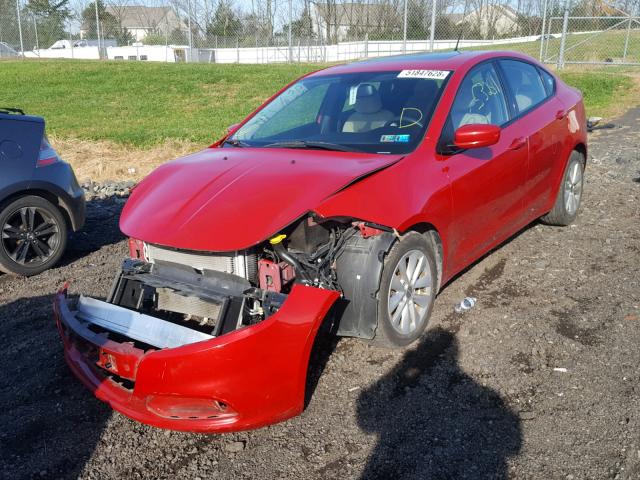 1C3CDFBB0ED669425 - 2014 DODGE DART SXT RED photo 2