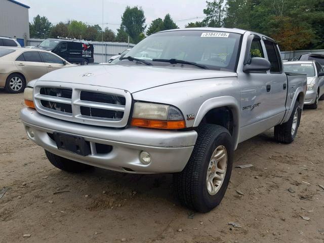 1B7GG2AX61S197411 - 2001 DODGE DAKOTA QUA GRAY photo 2