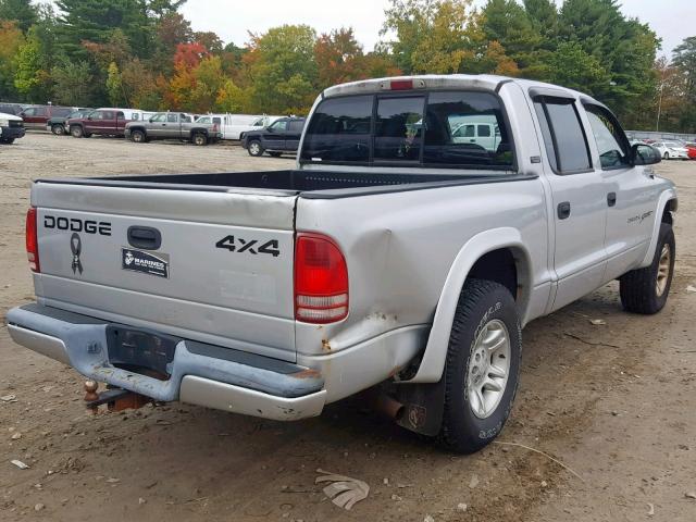 1B7GG2AX61S197411 - 2001 DODGE DAKOTA QUA GRAY photo 4