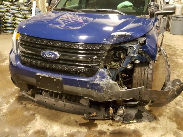 1FM5K8AR8EGA65426 - 2014 FORD EXPLORER P BLUE photo 9