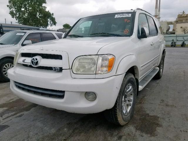 5TDBT44A87S280932 - 2007 TOYOTA SEQUOIA SR WHITE photo 2