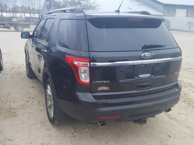 1FMHK8F89CGA59659 - 2012 FORD EXPLORER L BLACK photo 3