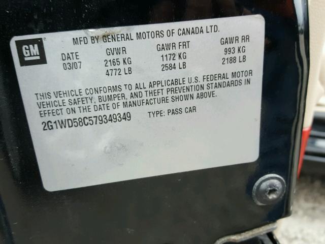 2G1WD58C579349349 - 2007 CHEVROLET IMPALA SUP 黑色 照片 10