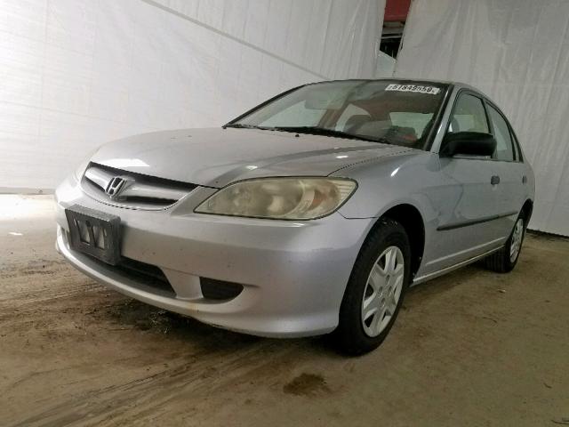 2HGES16445H512977 - 2005 HONDA CIVIC DX SILVER photo 2