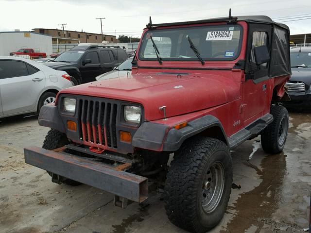 2J4FY29S2MJ140333 - 1991 JEEP WRANGLER / RED photo 2