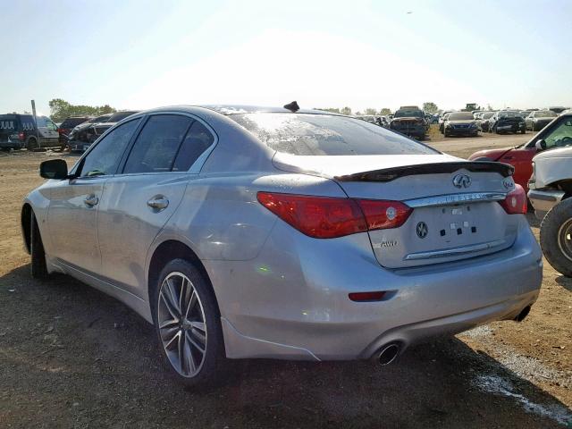 JN1BV7AR5FM393417 - 2015 INFINITI Q50 BASE SILVER photo 3