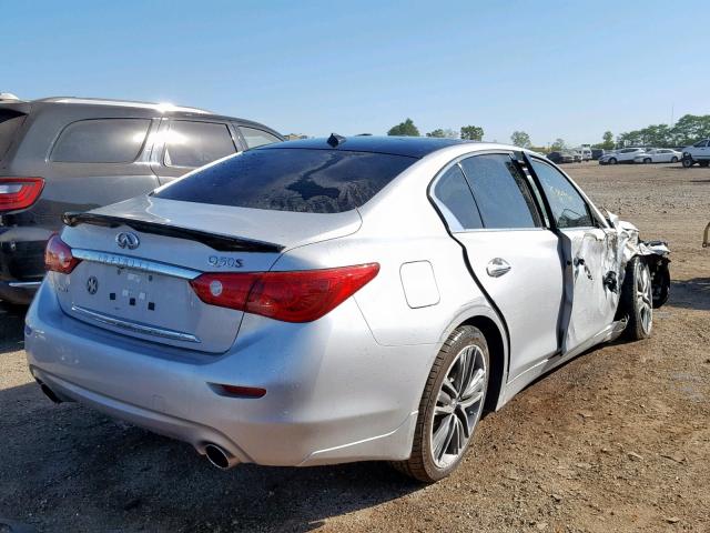 JN1BV7AR5FM393417 - 2015 INFINITI Q50 BASE SILVER photo 4