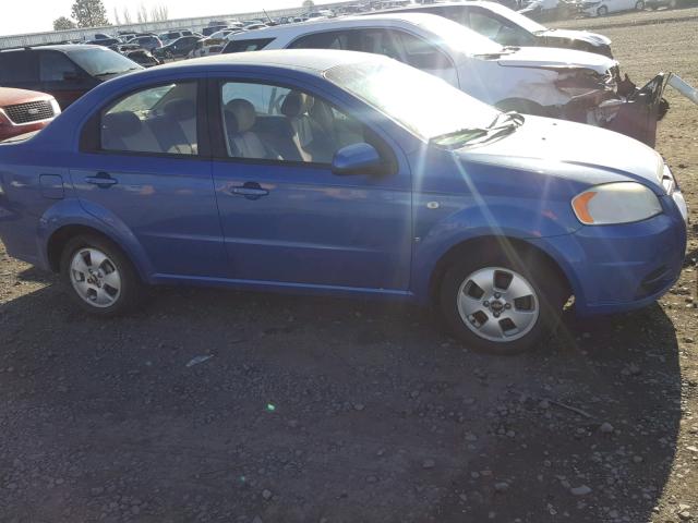 KL1TD56687B062164 - 2007 CHEVROLET AVEO BASE Көк фото 9