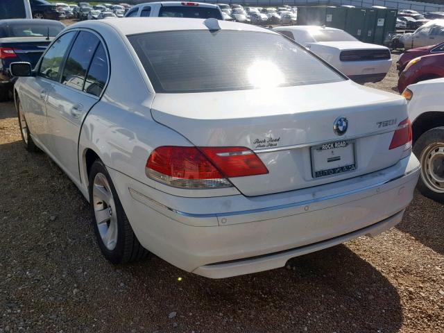 WBAHL83537DT08165 - 2007 BMW 750 I WHITE photo 3