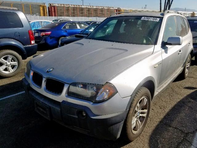 WBXPA93485WD07229 - 2005 BMW X3 3.0I SILVER photo 2