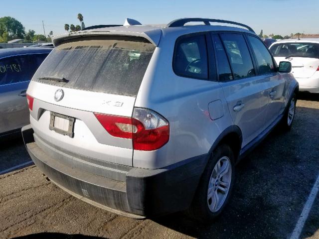 WBXPA93485WD07229 - 2005 BMW X3 3.0I SILVER photo 4