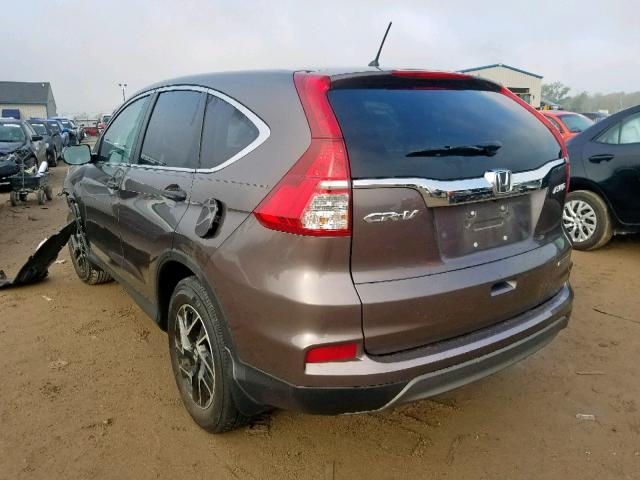 2HKRM4H44GH647752 - 2016 HONDA CR-V SE GRAY photo 3