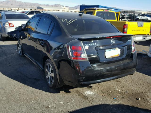 3N1AB6AP2CL631176 - 2012 NISSAN SENTRA 2.0 BLACK photo 3