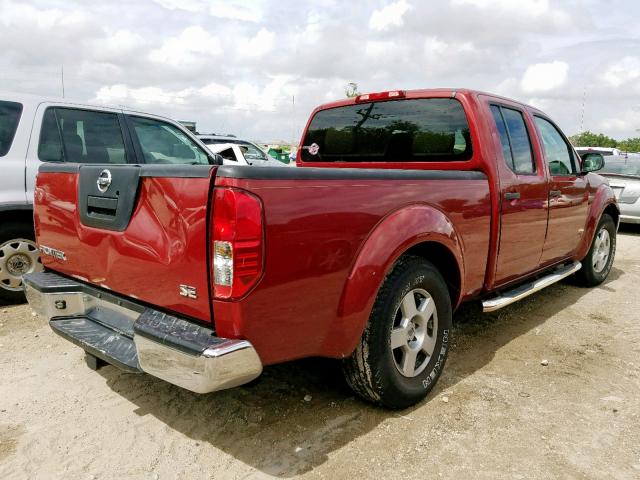 1N6AD09U47C428173 - 2007 NISSAN FRONTIER C RED photo 4