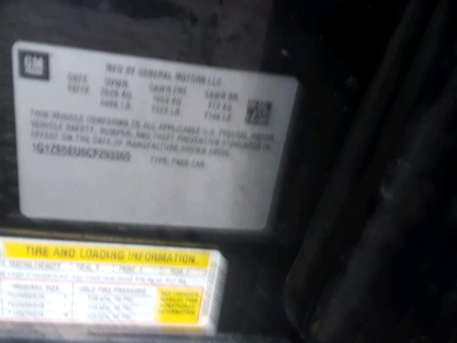 1G1ZE5EU6CF293365 - 2012 CHEVROLET MALIBU LTZ 黑色 照片 10