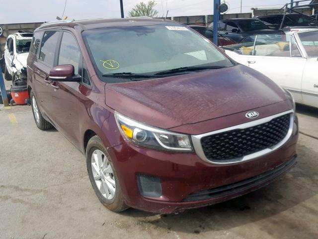 KNDMB5C12F6067797 - 2015 KIA SEDONA LX MAROON photo 1