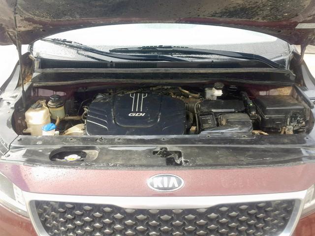 KNDMB5C12F6067797 - 2015 KIA SEDONA LX MAROON photo 7