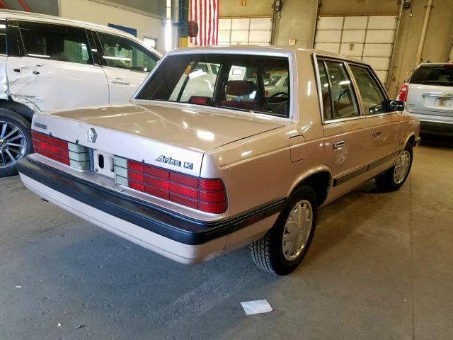 1B3BD46K7JF113411 - 1988 DODGE ARIES LE GOLD photo 4