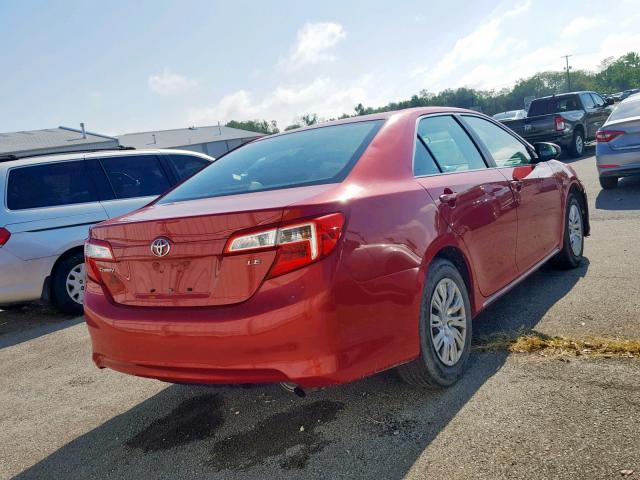 4T4BF1FK8CR208325 - 2012 TOYOTA CAMRY BASE RED photo 4