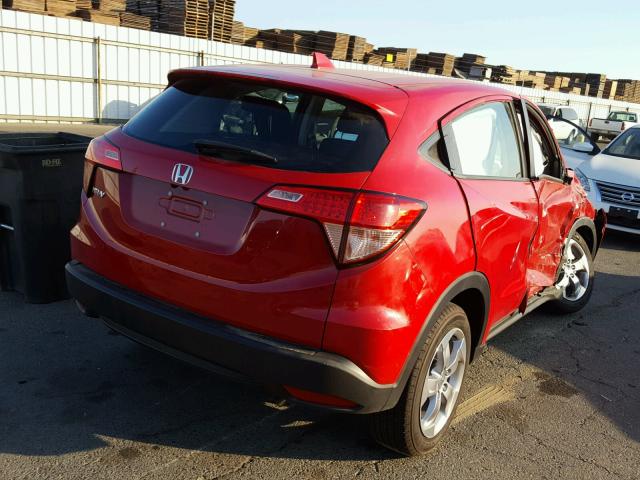 3CZRU5H32JM715443 - 2018 HONDA HR-V LX RED photo 4