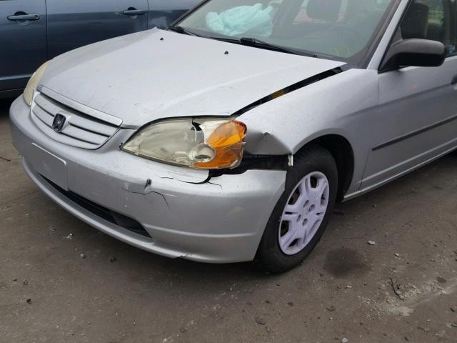 2HGES15162H584492 - 2002 HONDA CIVIC DX SILVER photo 9