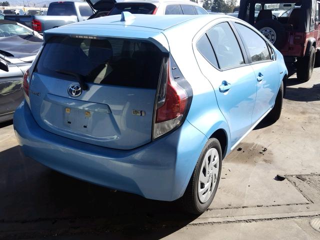 JTDKDTB35G1590626 - 2016 TOYOTA PRIUS C BLUE photo 4