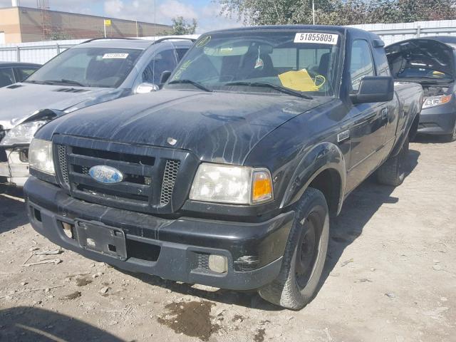 1FTYR44U57PA96528 - 2007 FORD RANGER SUP BLACK photo 2